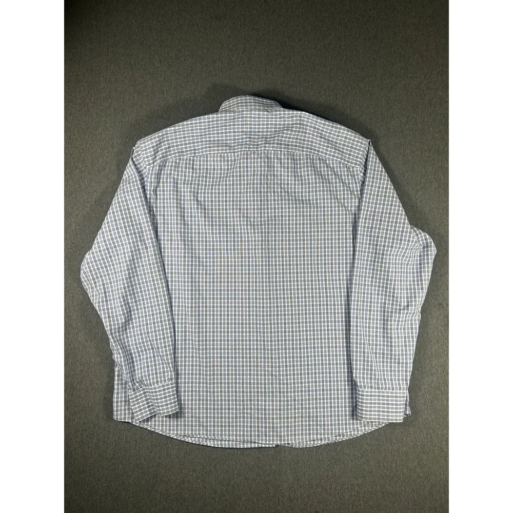 UNTUCKit Men's‎ 3XL Wrinkle Free 100% Cotton Blue White Checkered